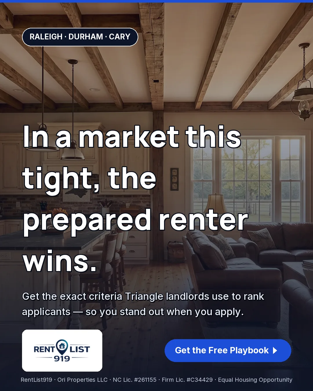 RentList919 Meta ad about preparing to win a competitive Triangle rental